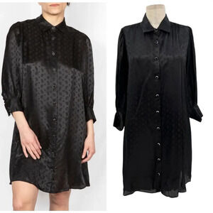 The Kooples Delicate Paisley Shirtdress‎ Patterned Black Size 1 US Small / 4